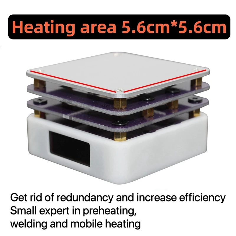 ABPQ-2Pcs 65w mini mesa de aquecimento de temperatura constante pré-aquecedor led lâmpada display refluxo mesa de solda mesa de aquecimento de soldagem