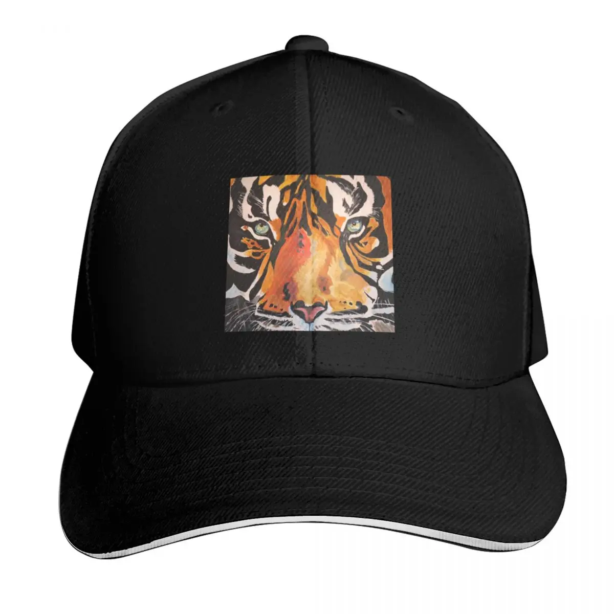Tiger Eye Baseball Cap Contrast Two Tone Brim Snapback Flat Bill Strapback Dad Hat