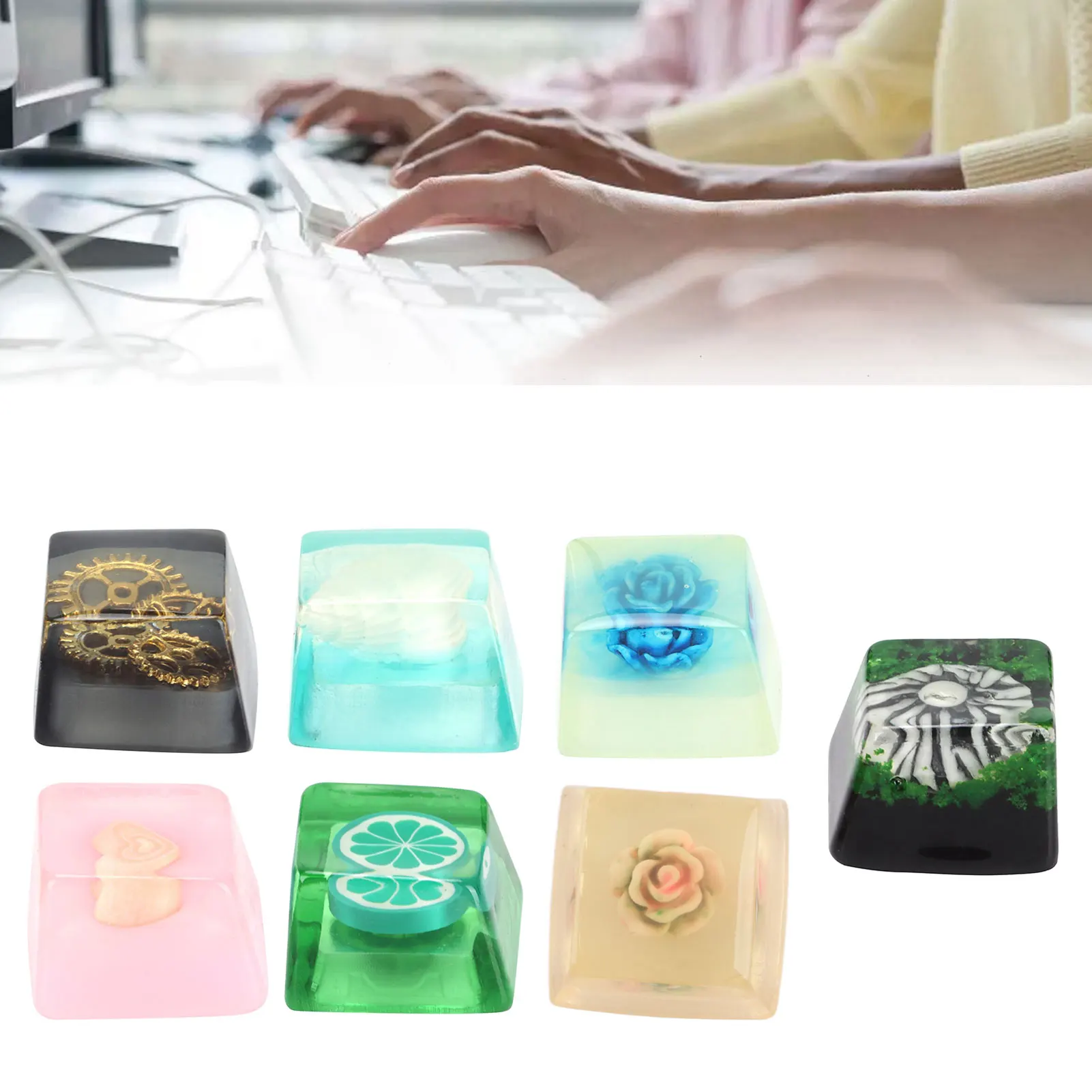 키캡 키보드 키캡 귀여운 키캡 레진 키캡 수제 부식 방지 기계식 키보드 액세서리