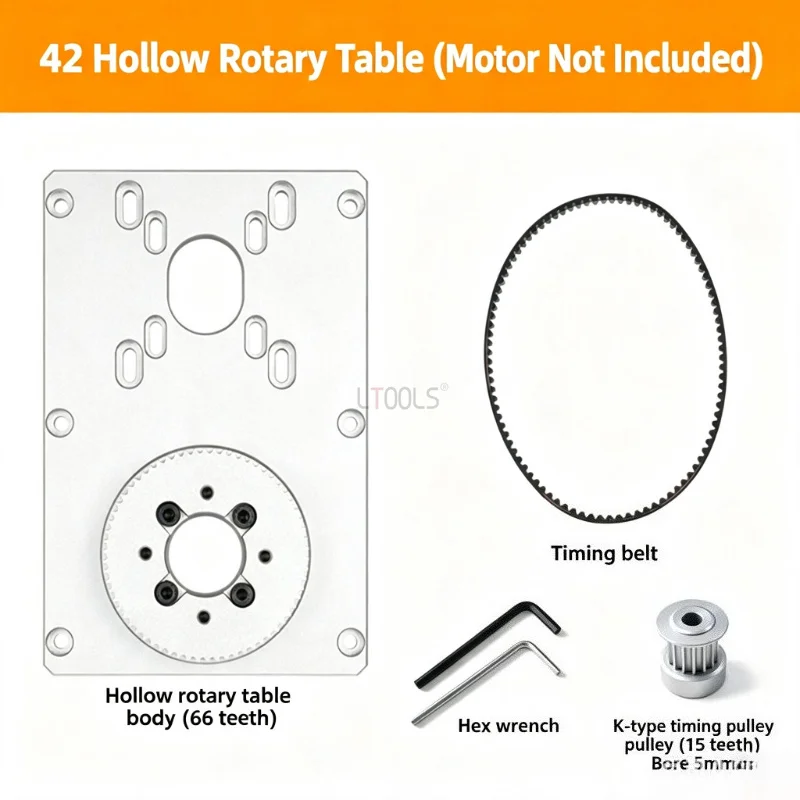 42/57 Type Precision Hollow Rotary Platform Stepper Servo Reducer Electric Indexing Table Angle Positioning Automation Tools