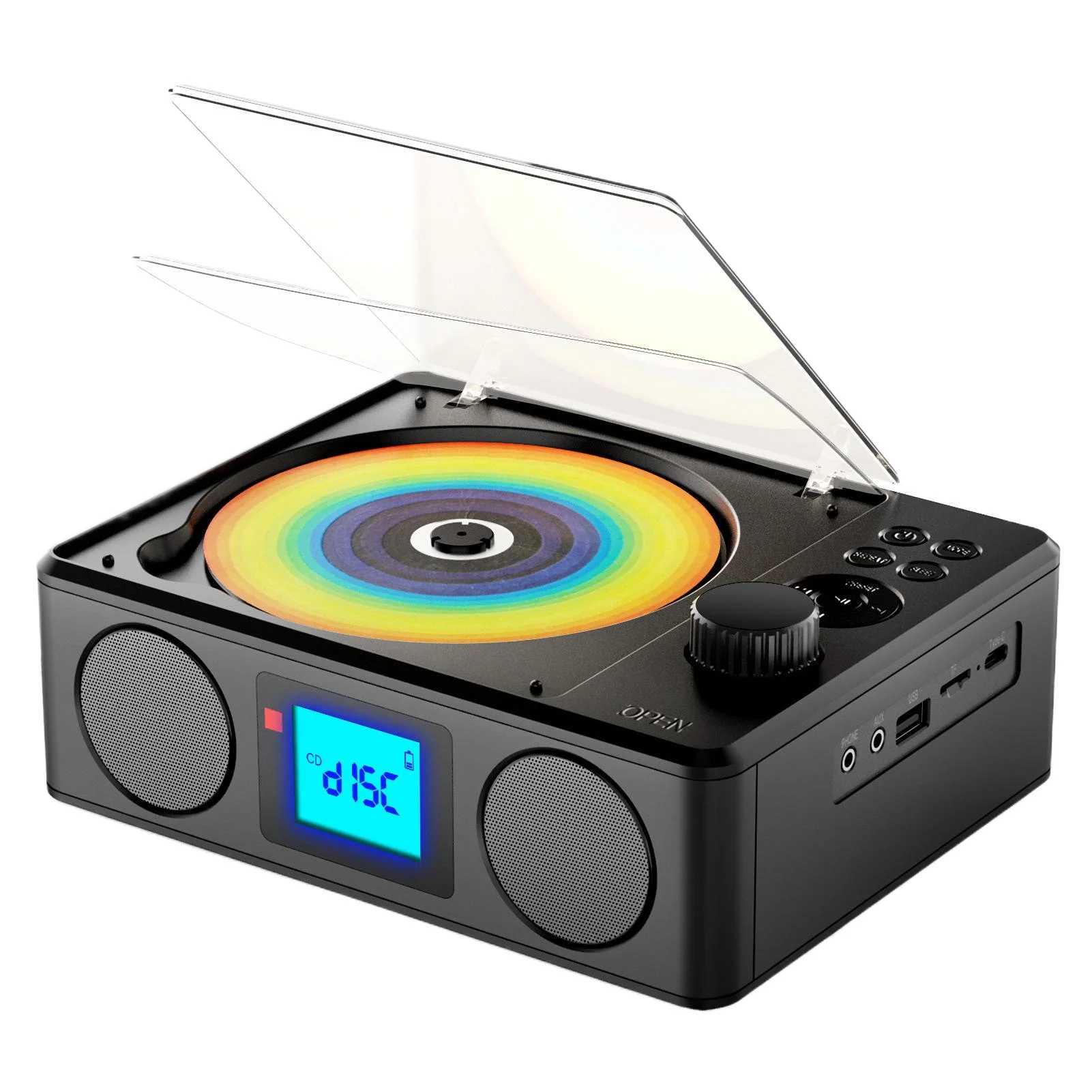 

Портативный CD-плеер с поддержкой USB/TF, беспроводной Bluetooth-аудиодинамик, FM-радио, музыкальный плеер, ЖК-дисплей, FM-радио, вилка стандарта ЕС/Великобритании/США