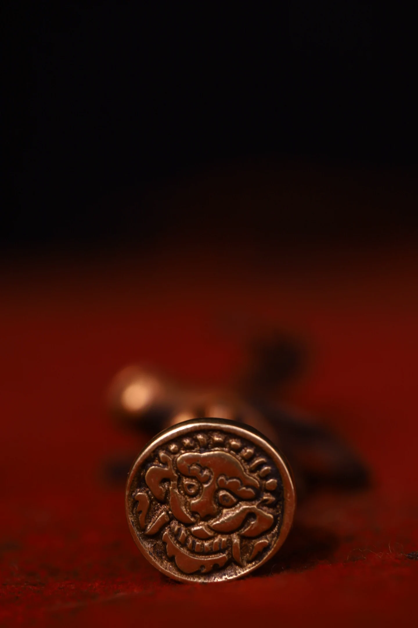 Old Lima Copper Cinnabar Horse head statue Vajra Buddha Seal Garuda Buddha Head Pattern seal Pendant Amulet Dharam