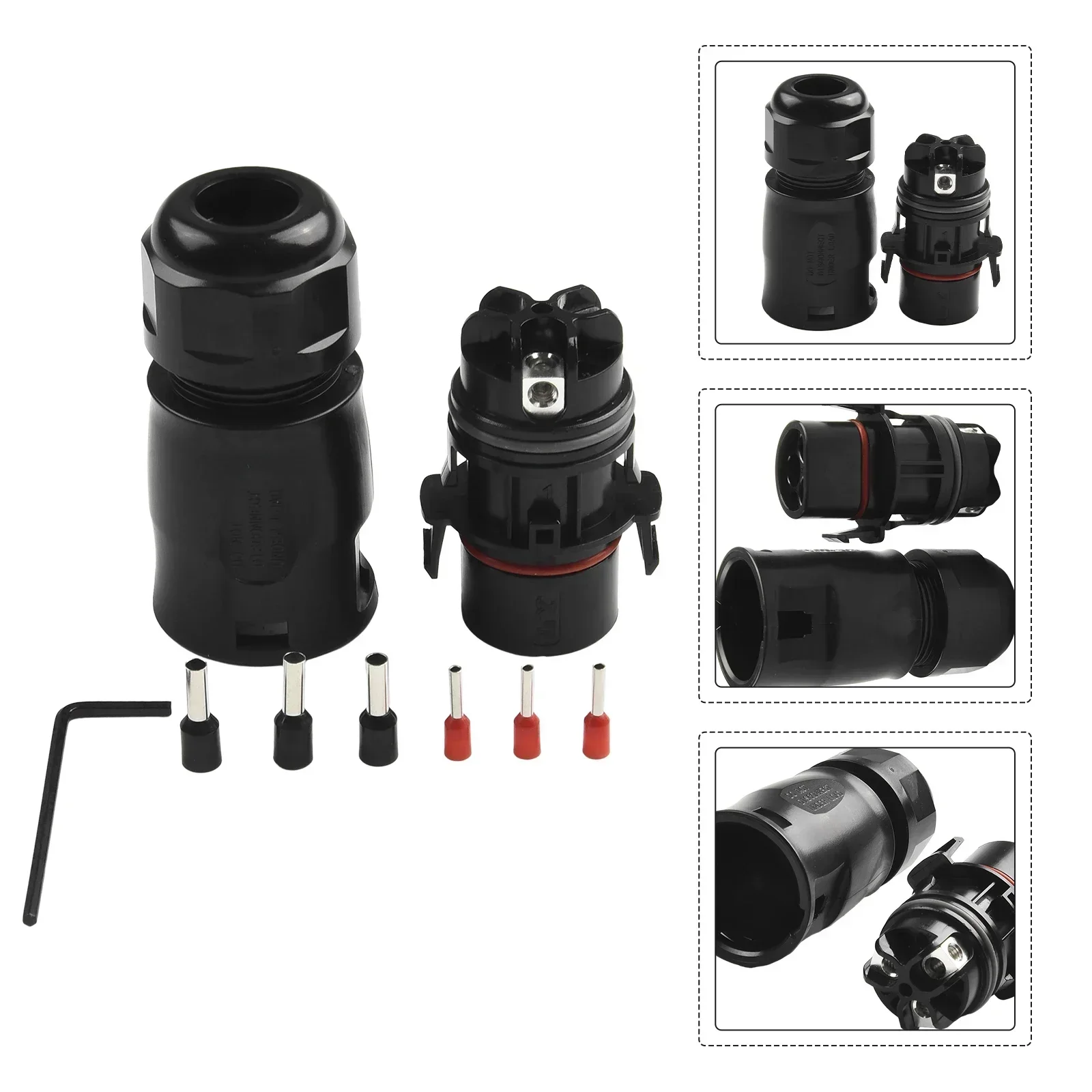 

PV Connector 3-core Waterproof AC Photovoltaic Connector For Solar Connected Inverters For Cable 7.5-13mm Outer Diameter