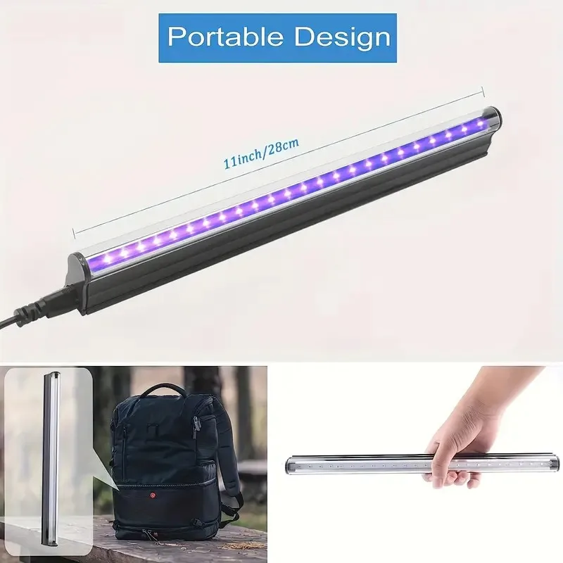Black T5 Light Tube 5W USB UV LED  Lamp 395 nm 400nm Black Light Bar Light Effect Party Light Stage Lighting with Switch