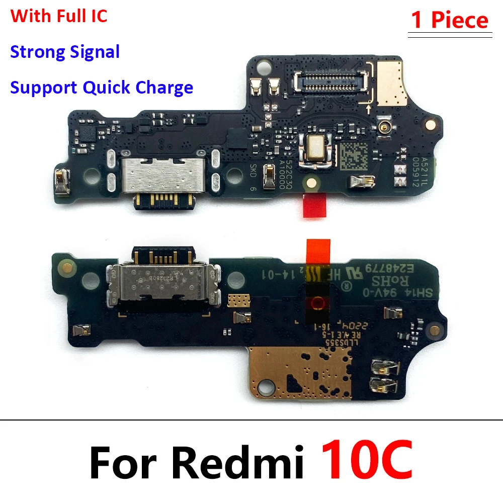 New For Xaiomi Redmi 10 10A 10C USB Micro Charger Charging Port Dock Connector Microphone Board Flex Cable