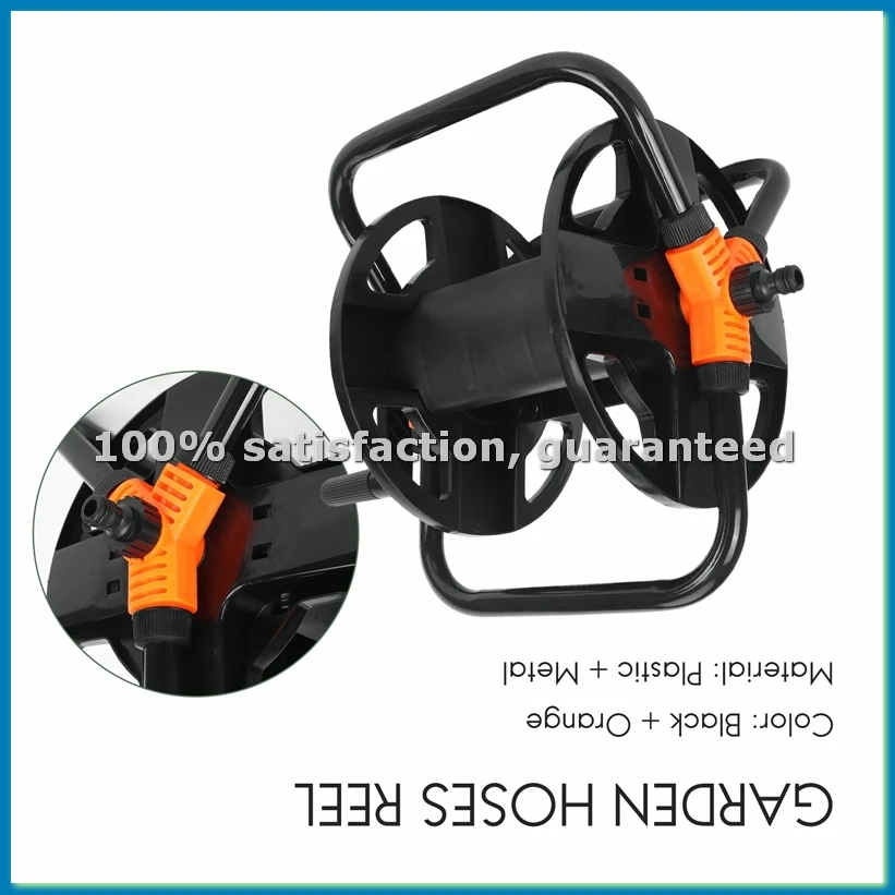Garden Hoses Reel Garden Pipe Storage Cart Pipe Exclude Winding Tool Rack Portable Garden Hoses Reel-AT35