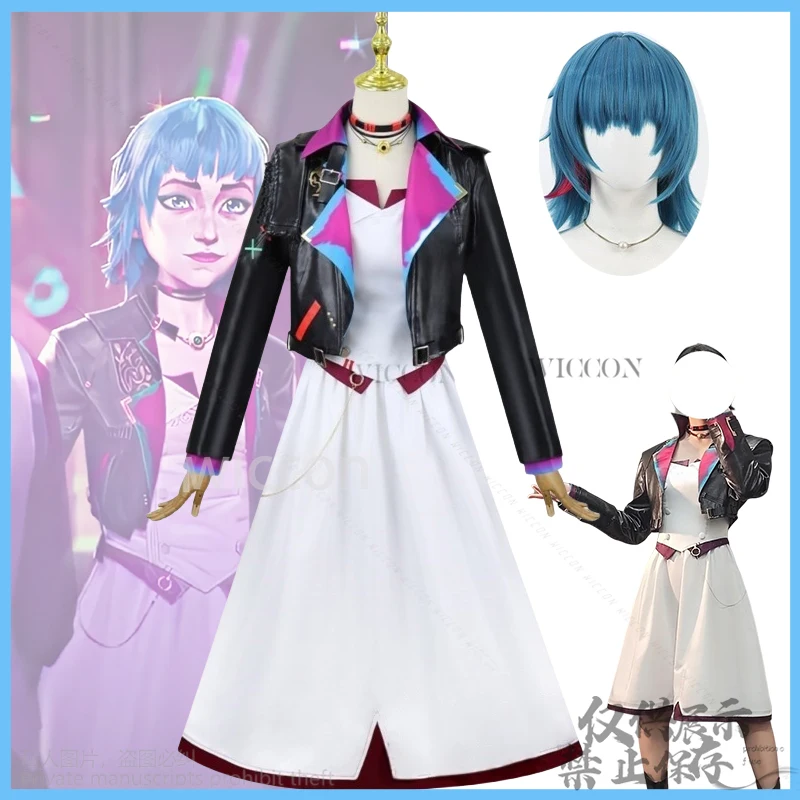 Jinx LOL Cosplay Anime Gioco Film Arcane Costume Party Dance Dress Lolita Parrucca per Halloween Natale Ragazze Donna Cos Personalizzato