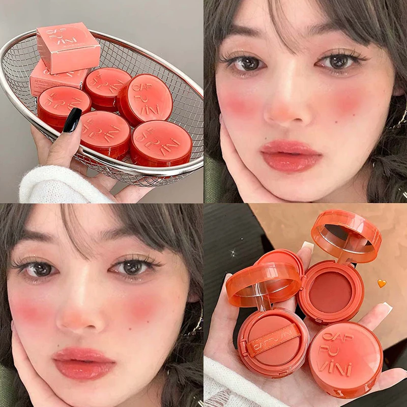 Cappuvini-crema de colorete suave y liso, color brillante, Color en expansión, hidratante de larga duración, tinte para mejillas, colorete facial, pigmento alto