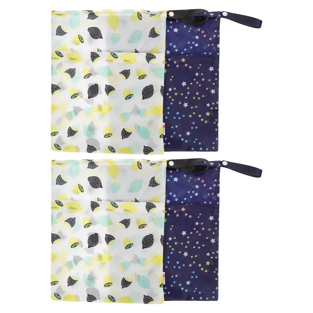 4개 세트 세탁 가능 방수 웻백 재사용 가능한 기저귀 수영복 보관 아기 해변 여행 데이케어 더러운 옷 정리