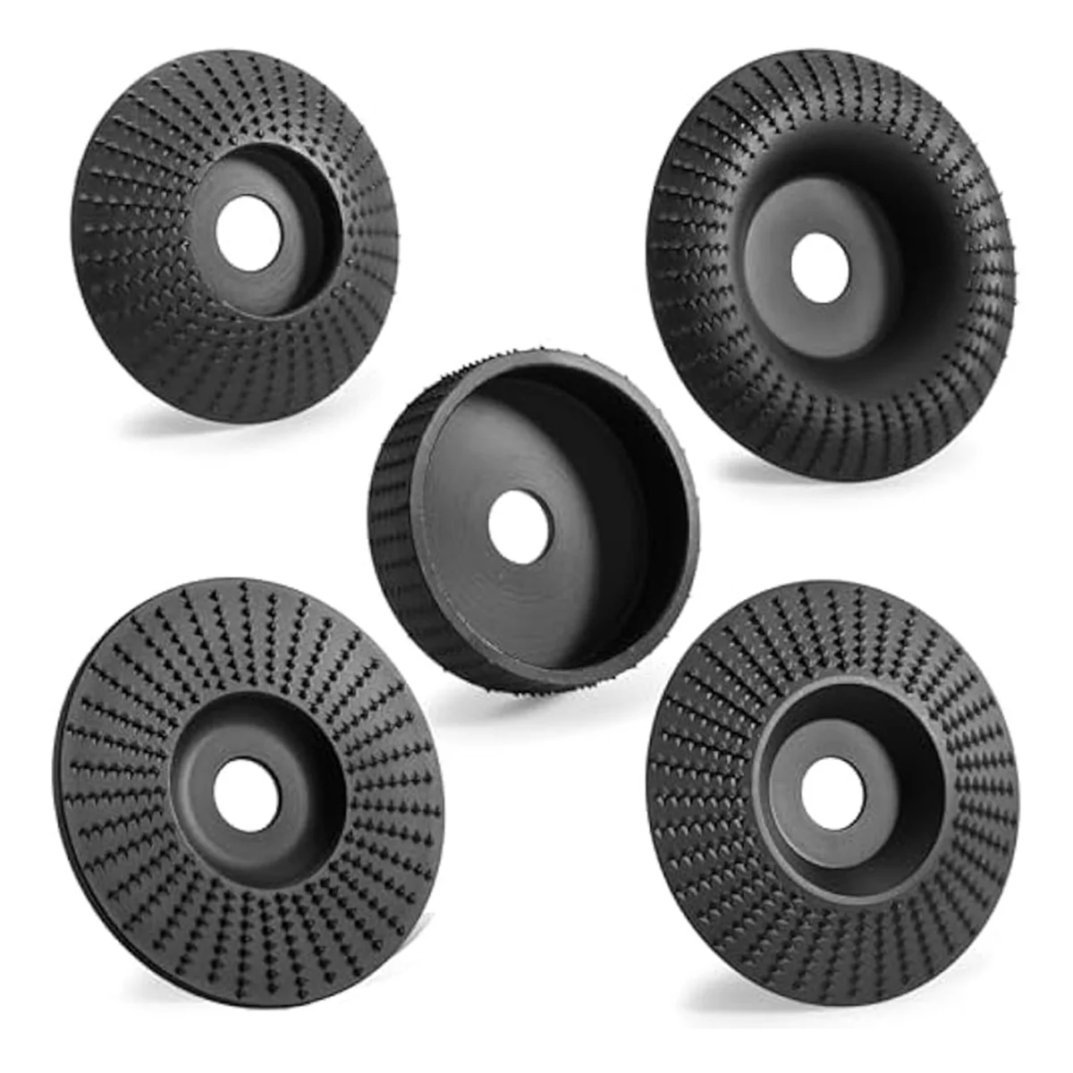 

5Pc Angle Grinder Wood Carving Disc for 4In or 4-1/2In,Wood Shaping Disc Grinder Cutting Wheel Grinding Disk Attachments