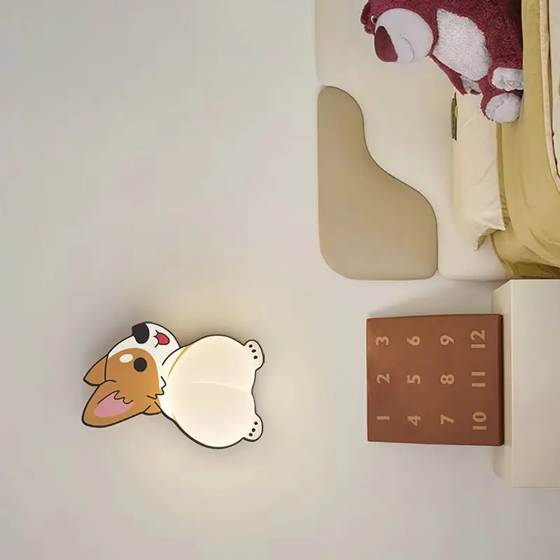 cute-cartoon-panda-rabbit-puppy-bear-wall-lamp-boys-and-girls-children's-room-study-background-wall-bedroom-bed-wall-lamp