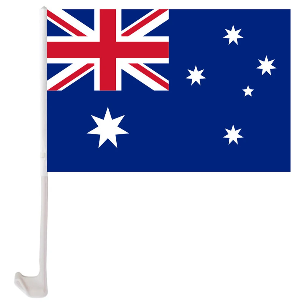 30x45cm Australia car flag 12x18inch Australia window flag bearer standard-bearer waving flags with plastic flagpole