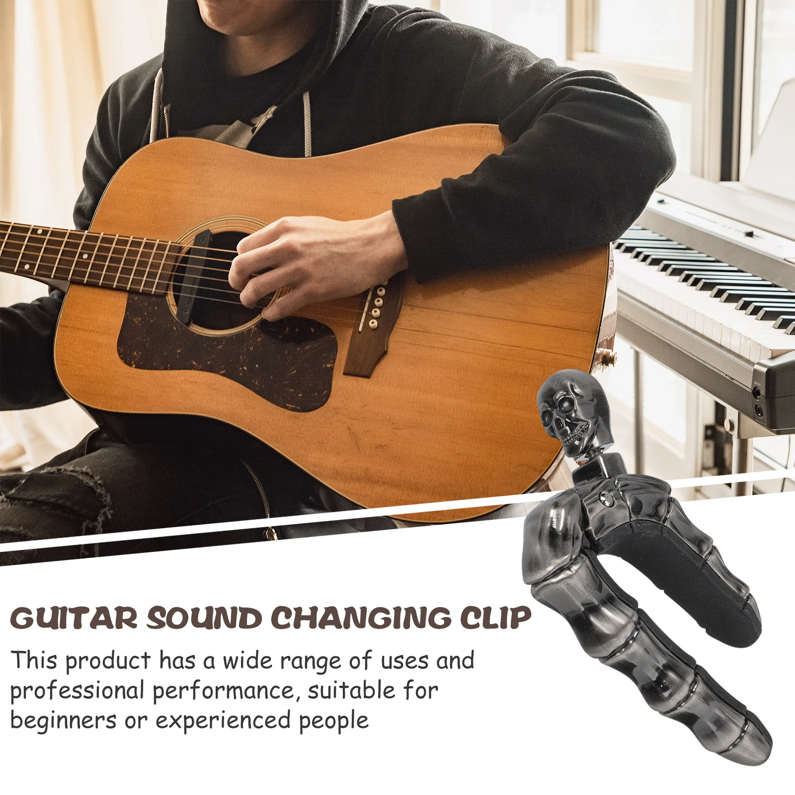 

Guitar Capo Portable Practical Clamp Skull Design Accessory Sandhi Major Simple