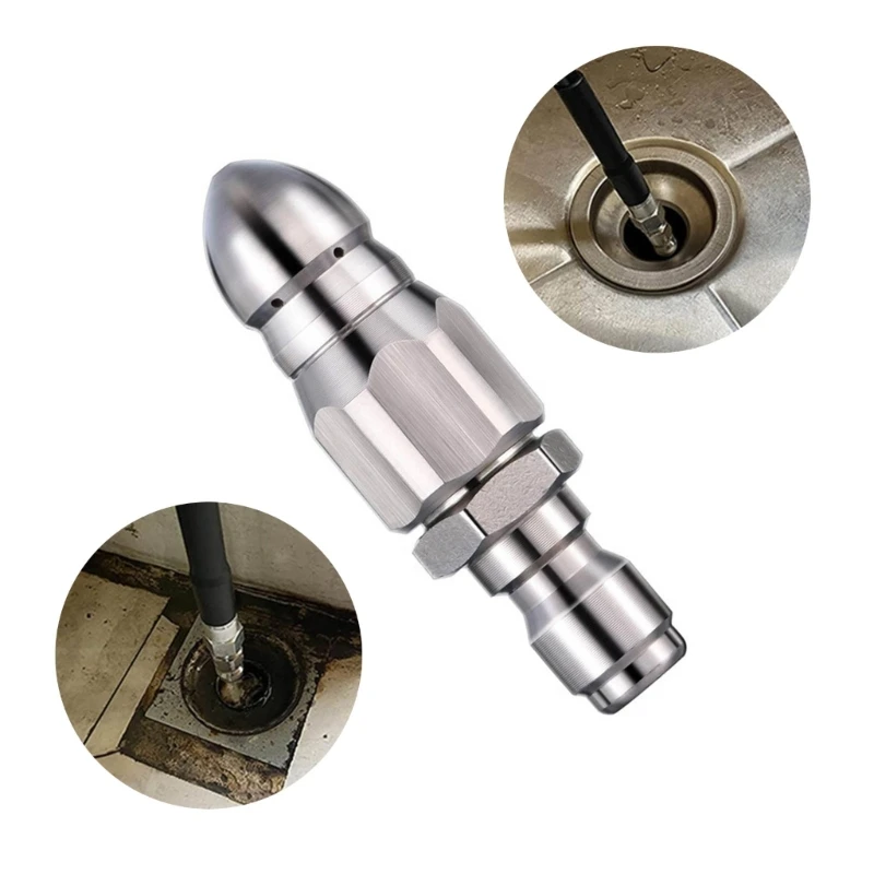 1/4inch Pressure Pipe Cleaning Tool Stainless Steel Sewer Dredger Heavy Duty Drain Flushing Efficiently Remove Blockages