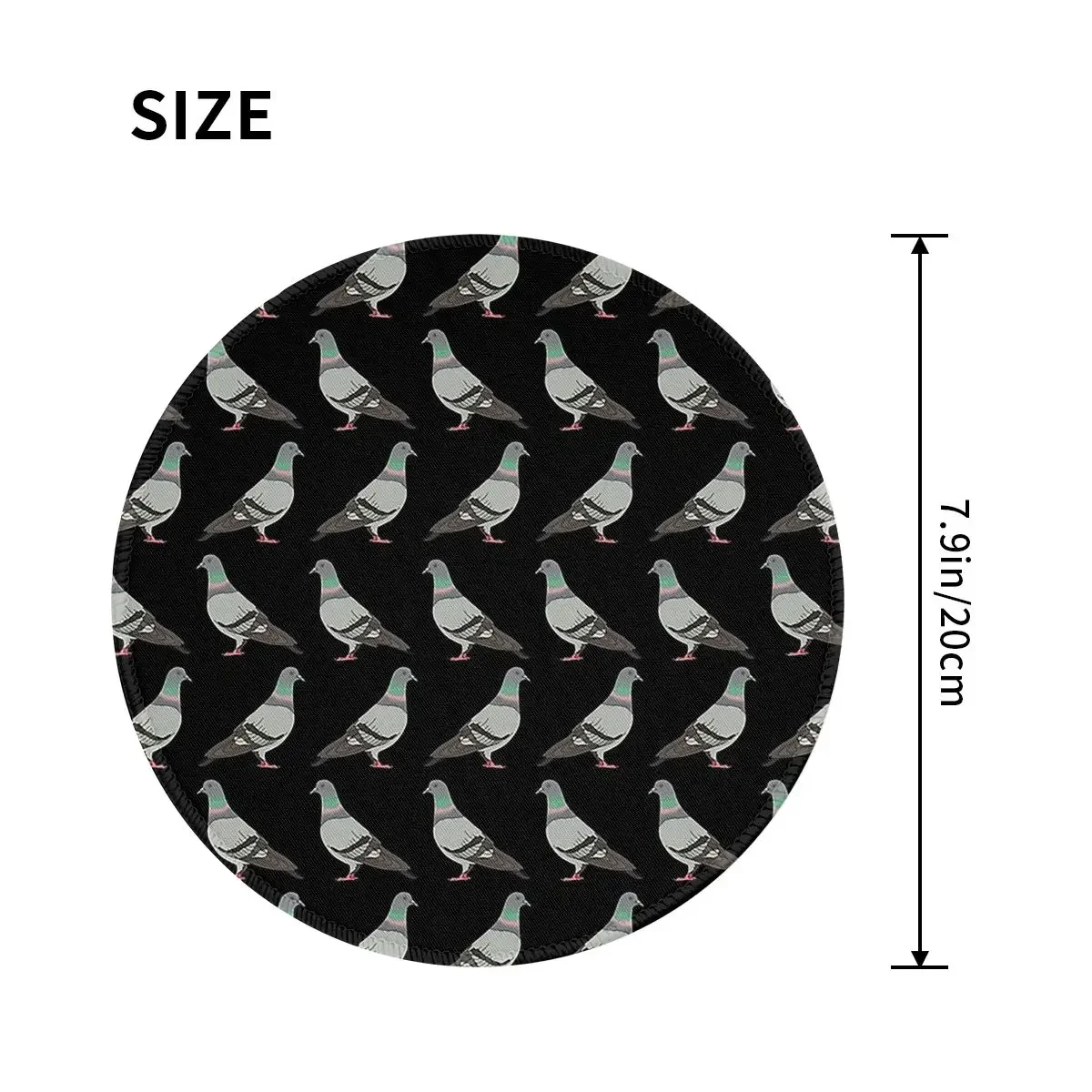 Pigeon Walk  Black Background Round Mouse Pad Computer Keyboard Mouse Mat Gamer PC Desk Mat Office Table Mats