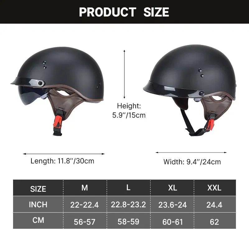 Half Helmet Motorcycle ECE DOT Certification Cycling Helmet Capacete De Moto ABS Material Moto Helmet Men Women