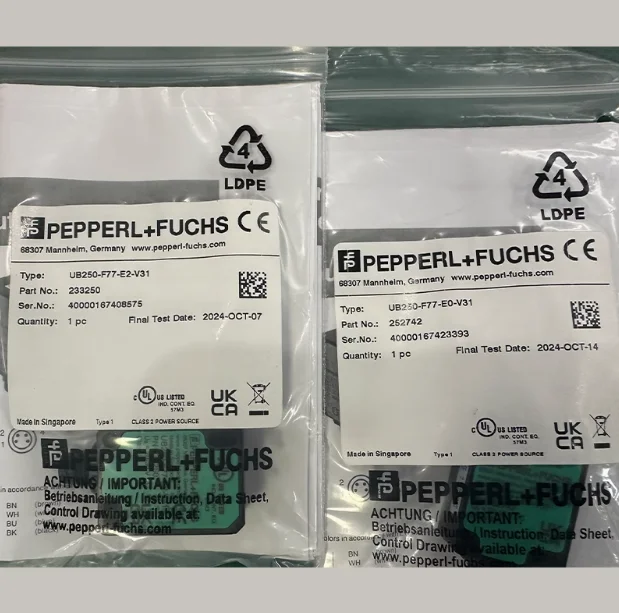 Pepperl+Fuchs Ultrasonic Sensor UB100-F77-E0-V31 UB100-F77-E2-V31 UB250-F77-E0-…