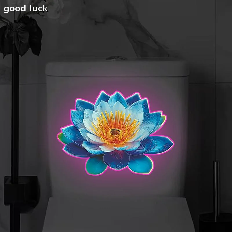 Glow-In-The-Dark Toilet Sticker Self-Adhesive Removable Windows Wall Sticker Home Decor Car Sticker Lights Up At Night