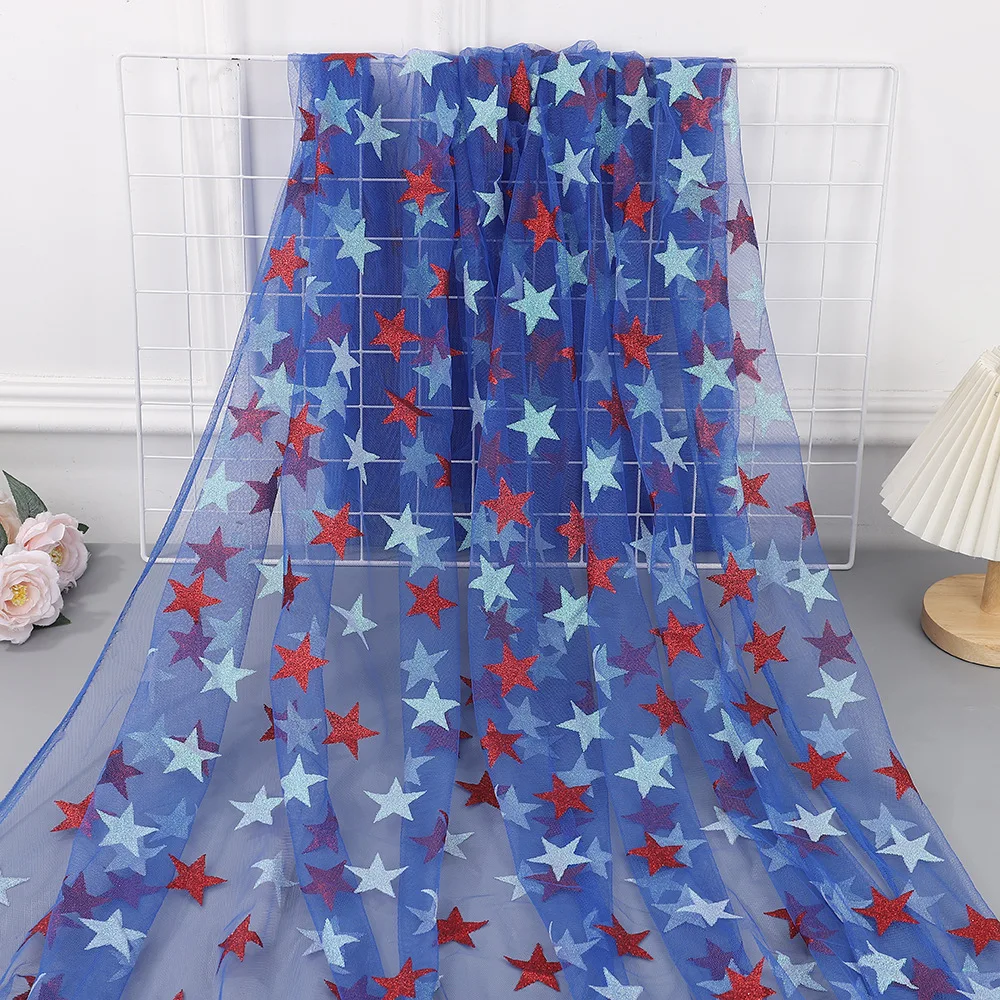 New Two‑Tone Star Tulle Fabric, Table Runner Tablecloth Kids Stage Costume, Hair Accessories Toy Garment Sewing Accessories