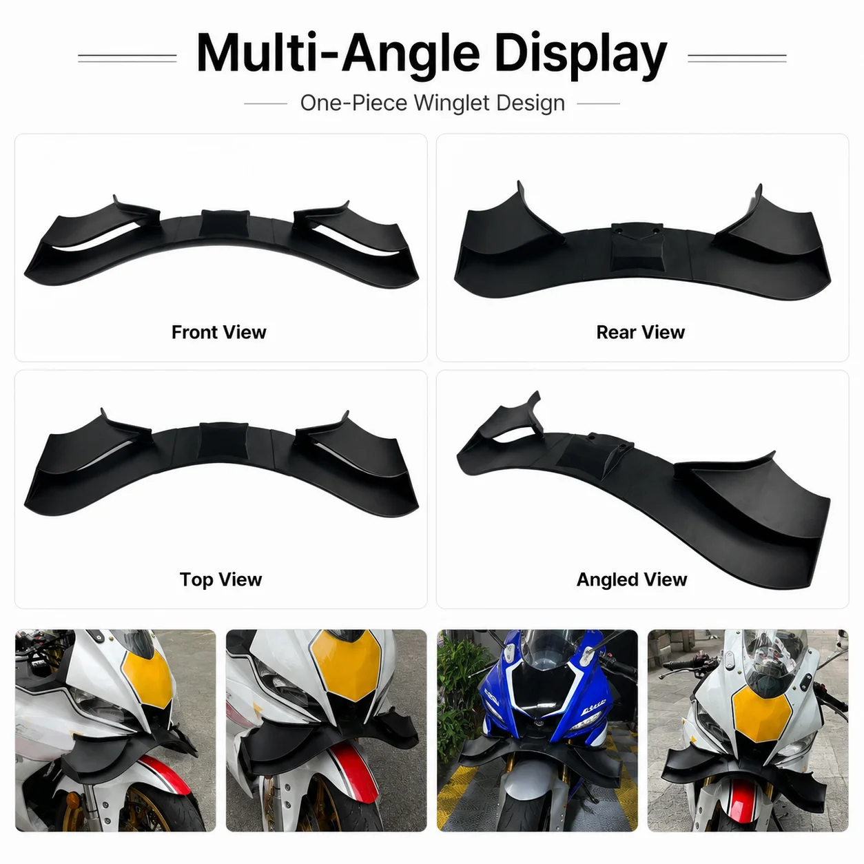 Motorcycle Front Lip Spoiler Winglet Beak Fairing Cover Compatible With Yamaha YZF-R3 R3
