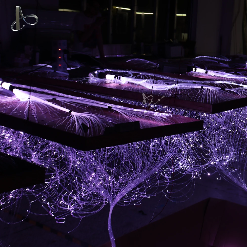 ZXY Modern Decoration Remote Control 45W RGB LED Optical Fiber Chandelier