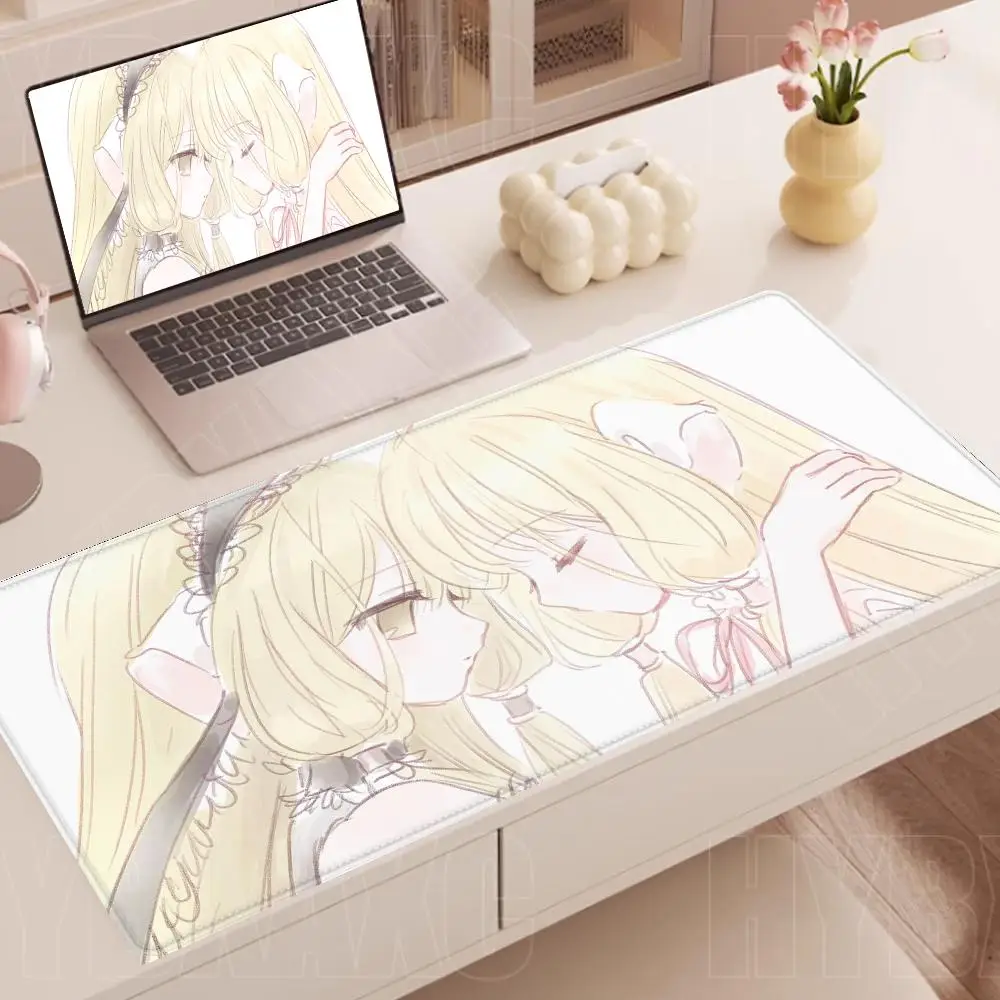 C-Chobits C-Chii Anime Mouse Pad Cute Anime Girl Aesthetics HD Print Extended Gaming Keyboard Mat Kawaii Pc Carpet Large Deskmat