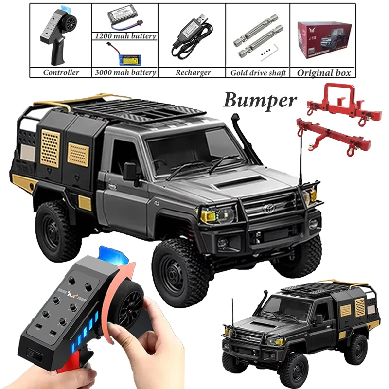 

MN MN82s MN82 Genuine Toyota LC79 with Metal Bumper Pickup Truck Remote Control Mode 4WD Off-Road Mountain Bike Toy ChristmaGift