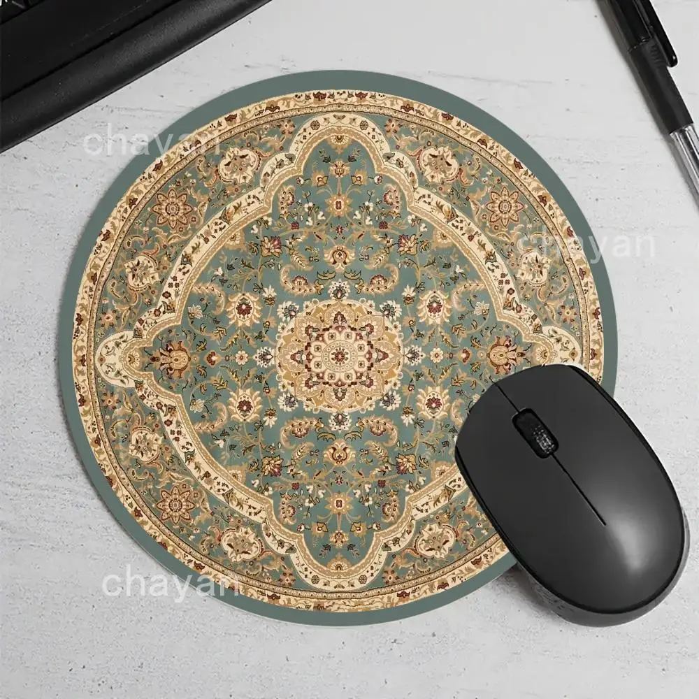 New Persia Mouse Pad Round Non-Slip Rubber Computer Desk Mat Accessories Office Mouse Mat Playmat Rug Desk Pad