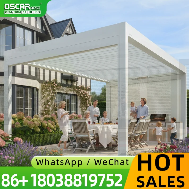 Durable Aluminum Louvered Pergola Innovative Weatherproof Garden Patio Shelter Backyard Deck Europe North America Modern Gazebo