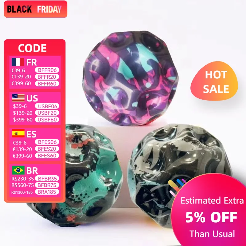 Camouflage Elastic Ball Compact Anti-fall Ergonomic Design Moon Shape Porous Bouncy Ball Kids Indoor And Outdoor Stress Reliever