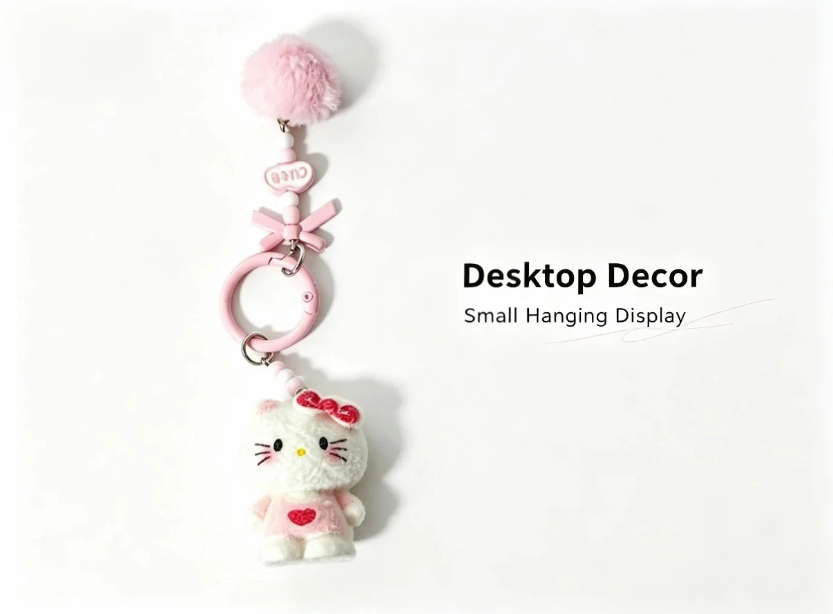 Kawaii Anime Niedliche Katzen-Miniaturfigur Schlüsselanhänger Rucksack-Anhänger Schreibtisch-Deko Überraschungsgeschenk für Fans Mädchen zum Geburtstag – Detail 4