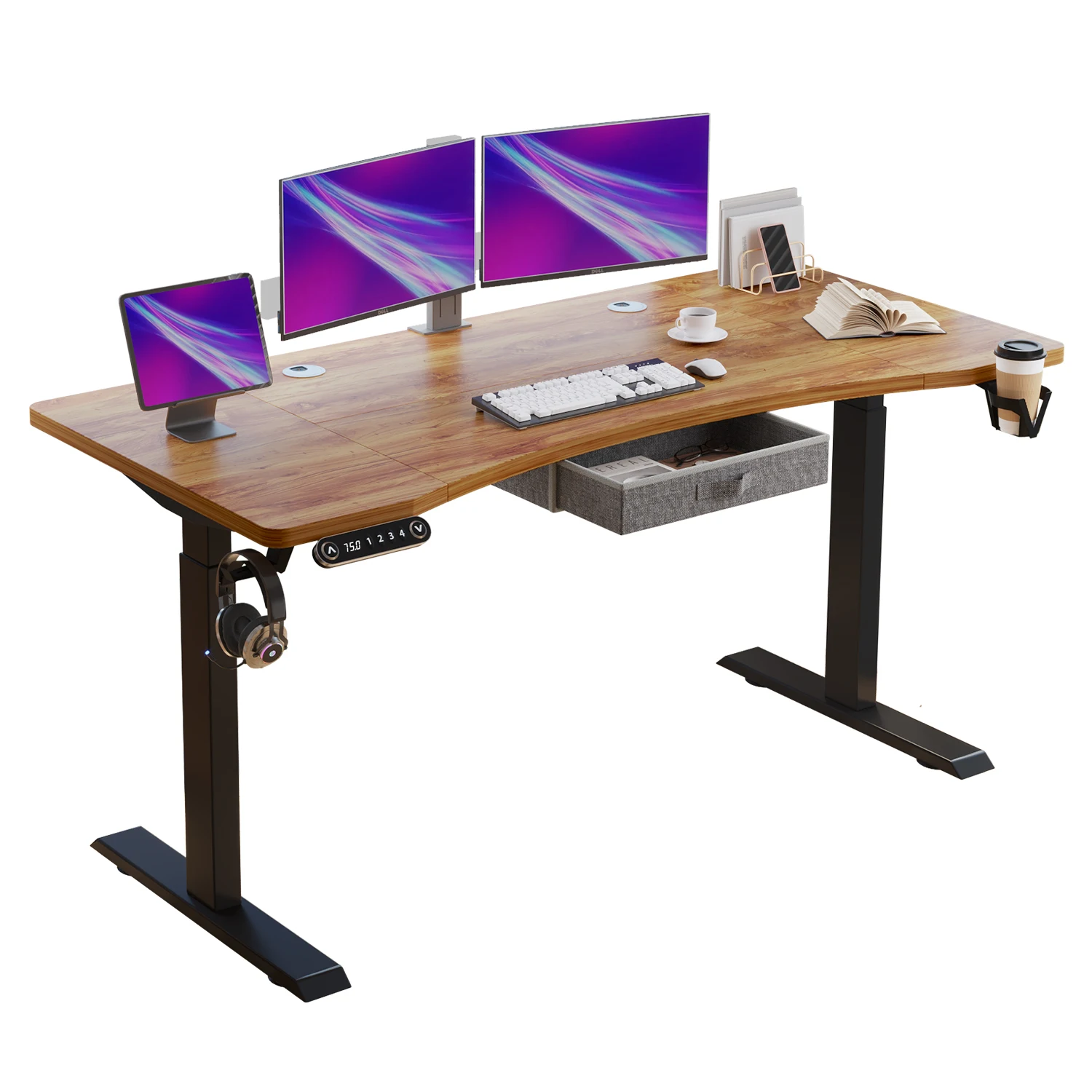 Electric Height Adjustable Dual Motors Stand up Desk Computer Table Study Table for Students Without Noise