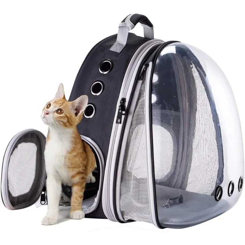 Front Expandable Cat Backpack Carrier, Fit up to 20 lbs, Space Capsule Bubble Window Pet Carrier Backpack