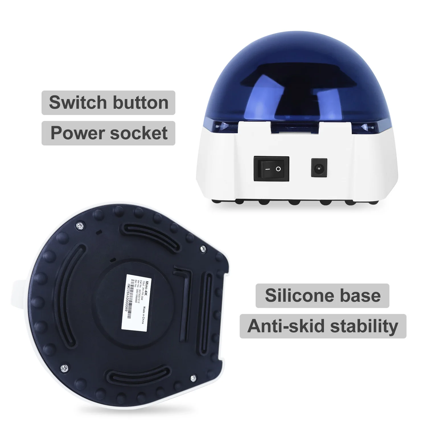 Laboratory Mini Pcr Centrifuge 7000rpm Fixed Speed Medical Blood Plasma Centrifuge Mini-4K Compatible with 2mL Tube