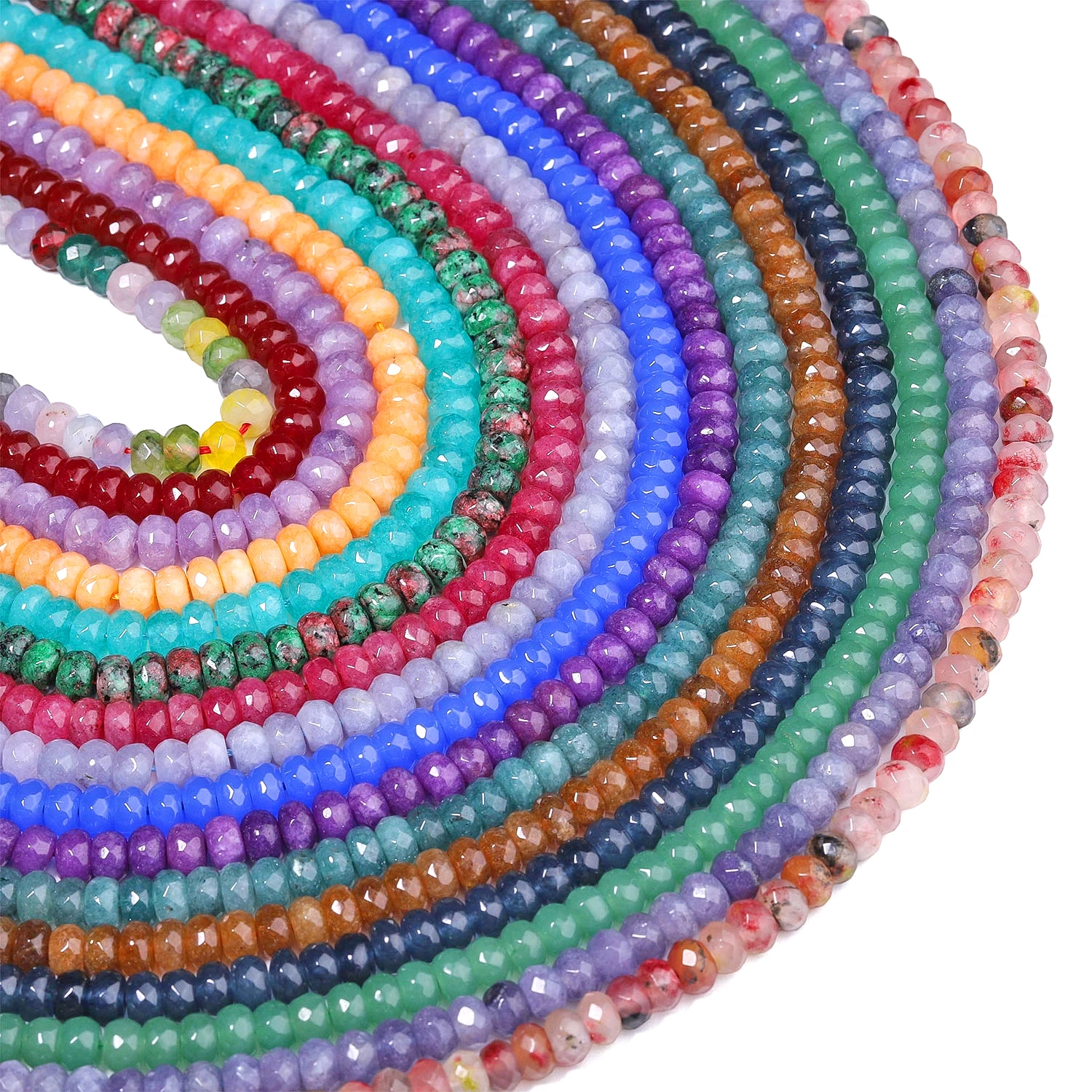 8x5mm Faceted Abacus Shape Beads Black Agate White Opal Ruby Jade Stone Beads For Jewelry Making Diy Charms Jewelry Accessories