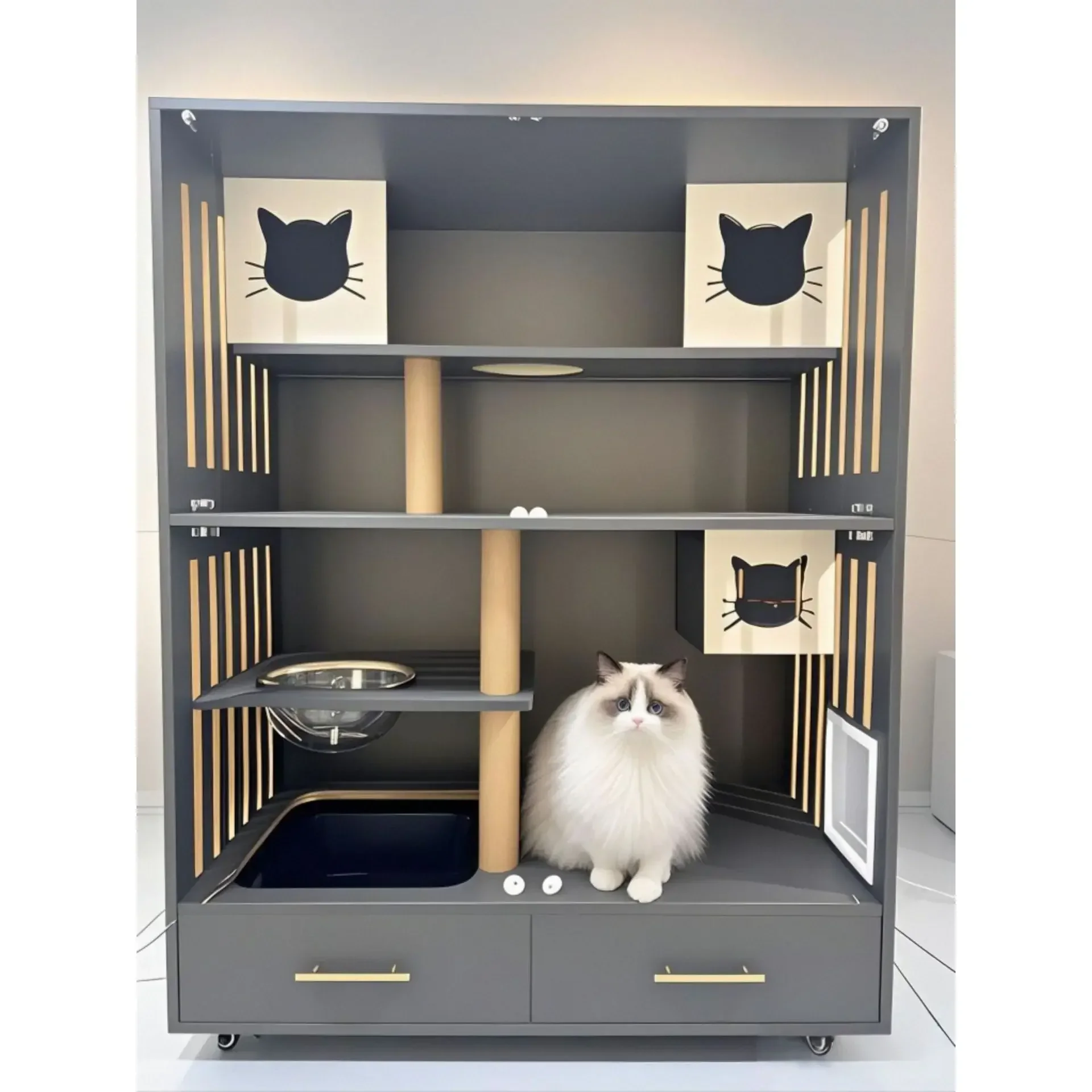 

Cat Villa Cat Nest Pure Solid Wood Cat Villa House
