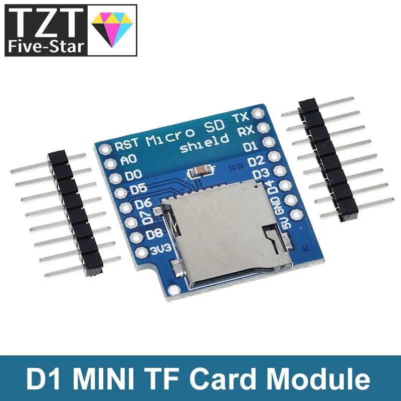 D1 Mini TF Card Module Micro SD Storage Expansion Board Mini Micro SD TF Card Memory Shield Module With Pins for Arduino ARM AVR