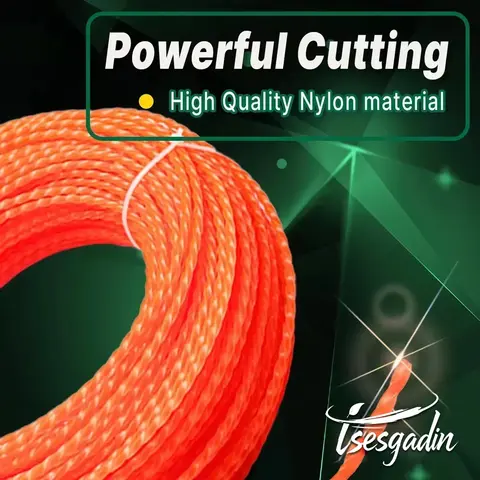 TSES 15m~116m 잔디깎이 나일론 트리머 로프 1.6mm~4.0mm 브러시 커터 스트리머 라인 고효율 나일론 브러시커터 라인