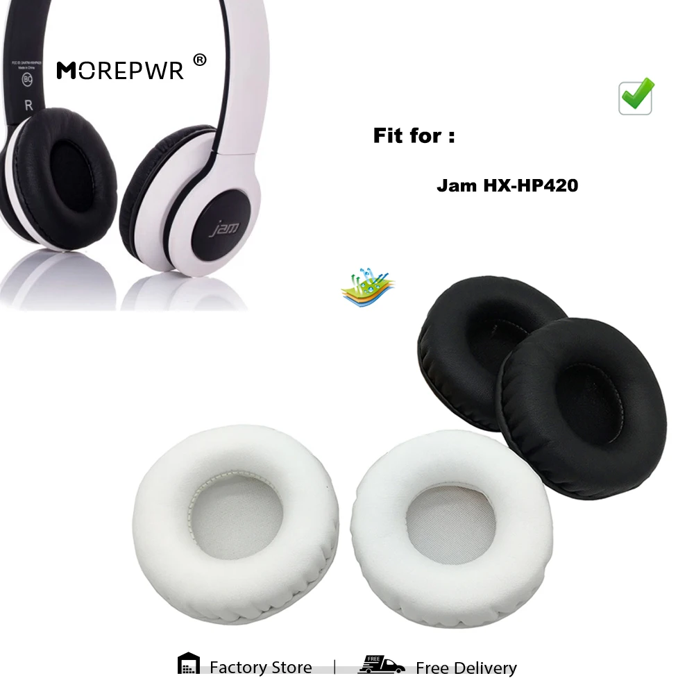 

Morepwr New Upgrade Replacement Ear Pads for Jam HX-HP420 Headset Parts Leather Cushion Velvet Earmuff Sleeve Cover