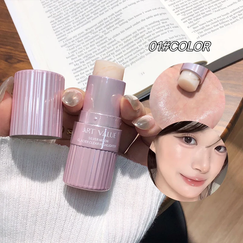 シマーハイライタースティック天然水ライトクリアファインシャイニングパール輪郭シェーディングブライトニングフェイスイルミネーターデュープメイクアップ