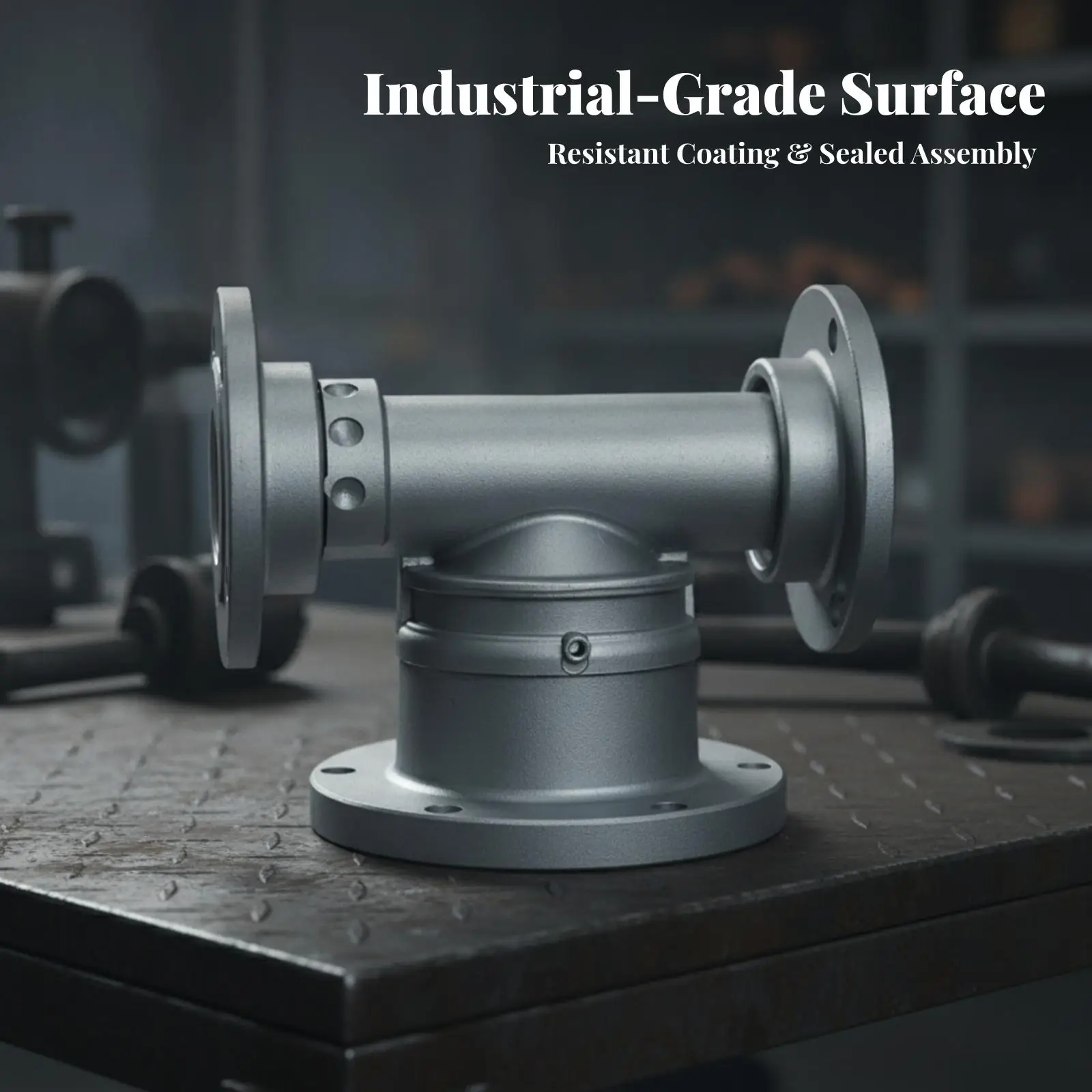 Three-Way Water Cannon Base with Gaskets Heavy-Duty Rotary Flanged Base with Sealing Gaskets for Maintenance Technicians