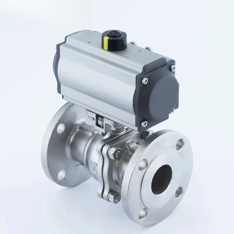 صمام كروي ذو حواف من الفولاذ الكربوني A216 WCB يعمل بالهواء