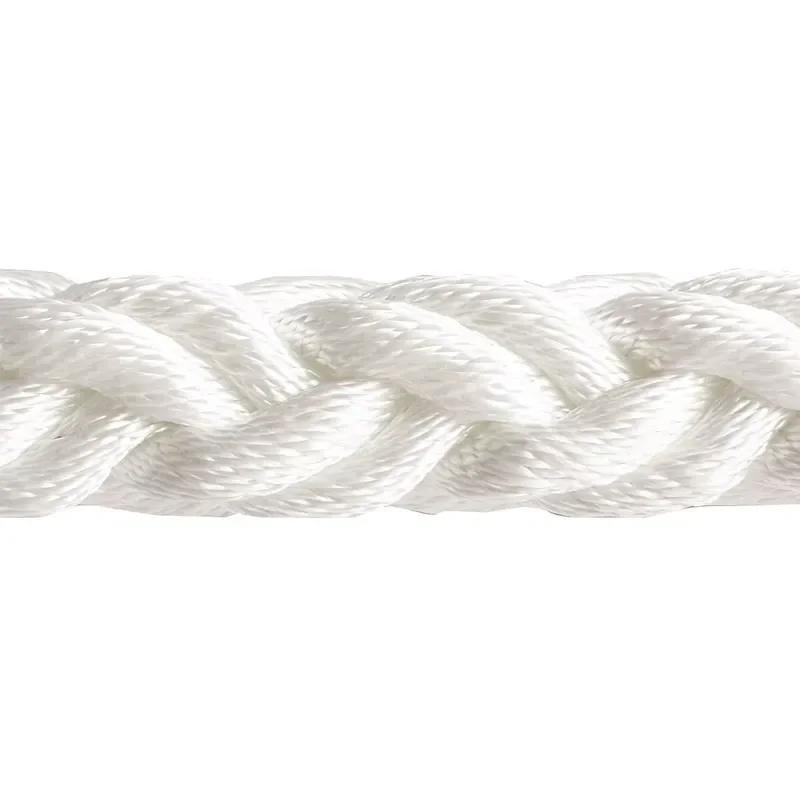 Hot Sale New Coast 30mm High Quality Nylon White Color 8 Strands Rope for Marine Mooring Boat Use