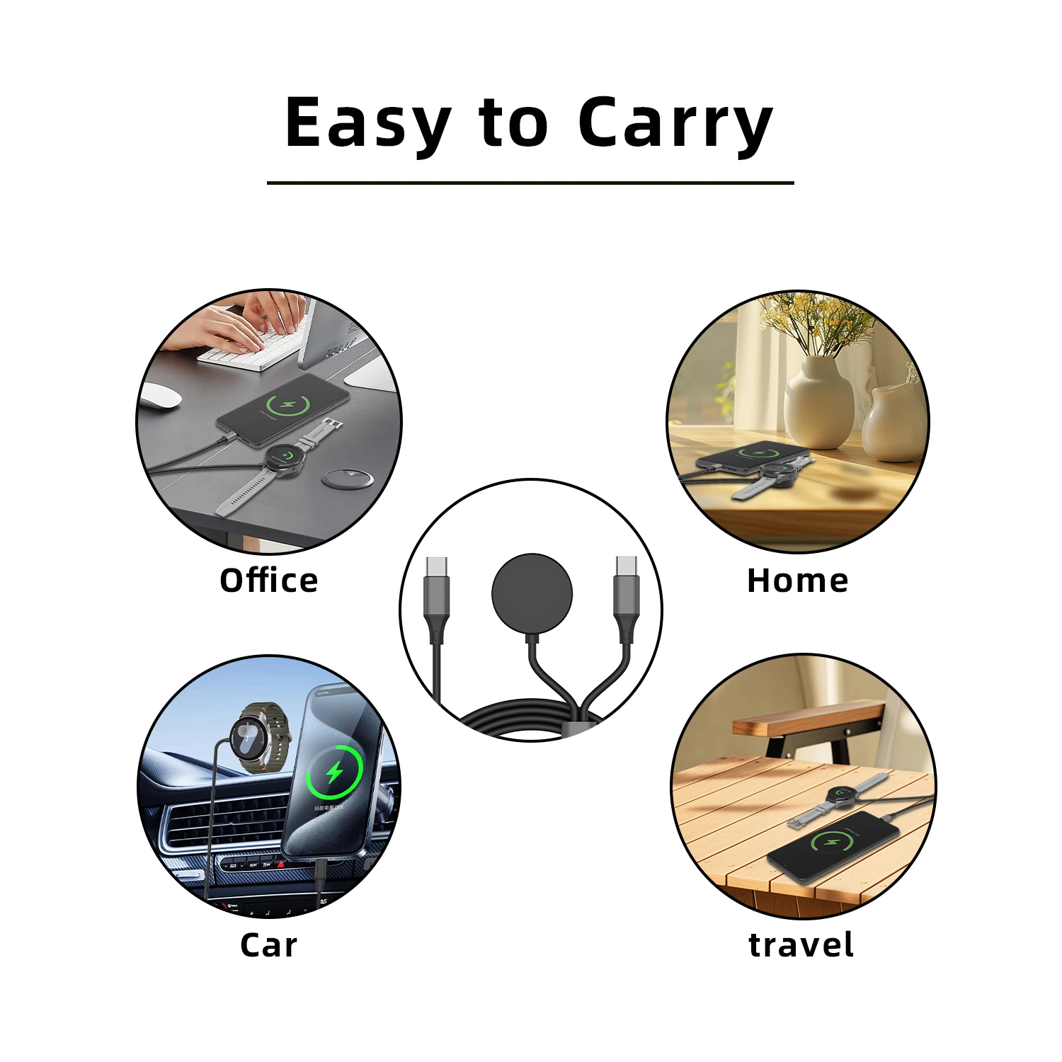 لساعة سامسونج جالاكسي الترا/7/6/6 كلاسيك/5/5 برو وGalaxy S25/S24/S23/Z Fold 6 USB-C ساعة ذكية شاحن سريع PD60W