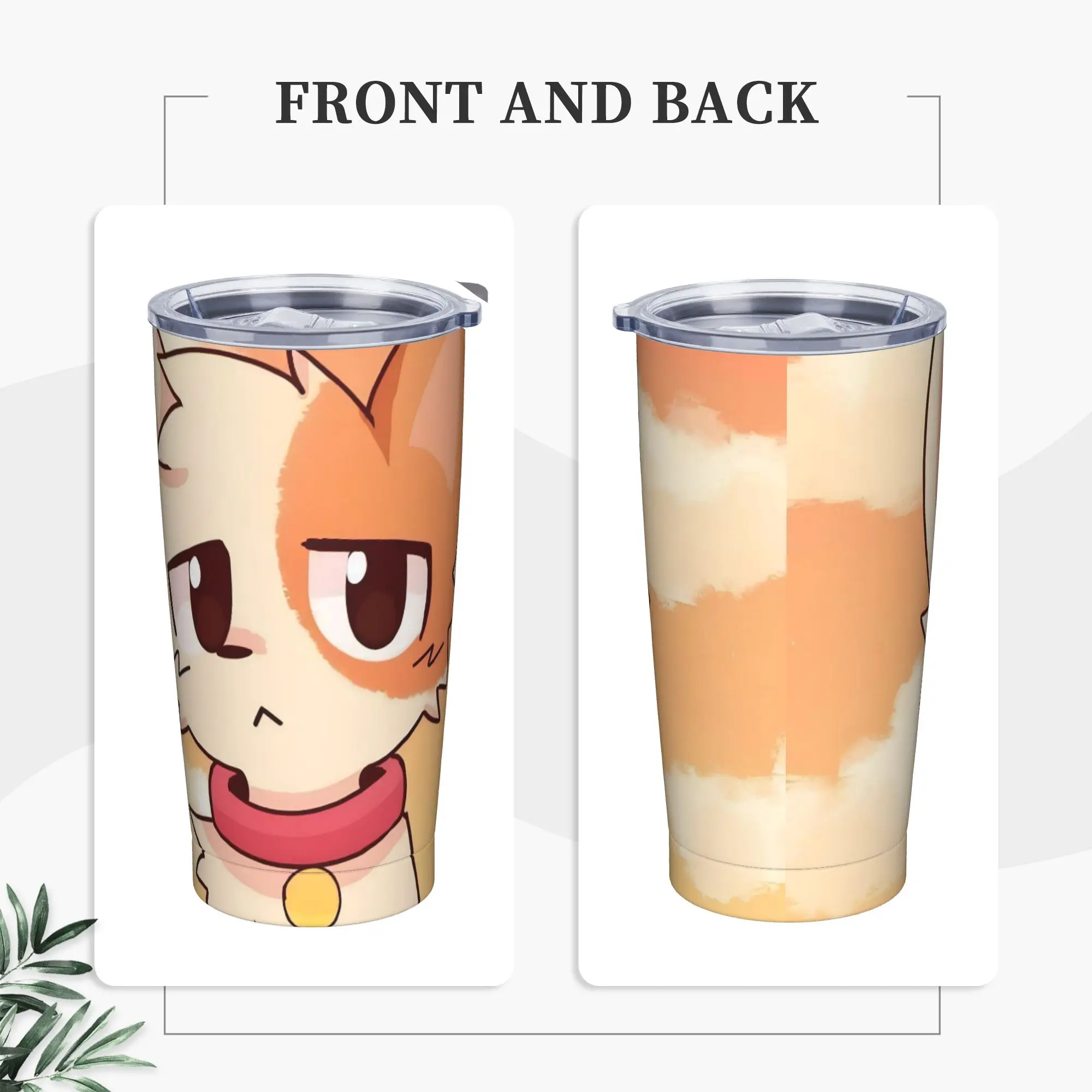 Boykissers Silly Cat Insulated Tumbler with Straws Cartoon Vacuum Thermal Mug Office Home Spill Proof Cups, 20oz