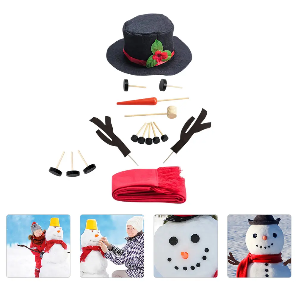 

1 set Christmas Snowman Dressing Kit Reusable Diy Decoration Set Scarf Accessories Tools For Kids Adults Party Holiday Craft