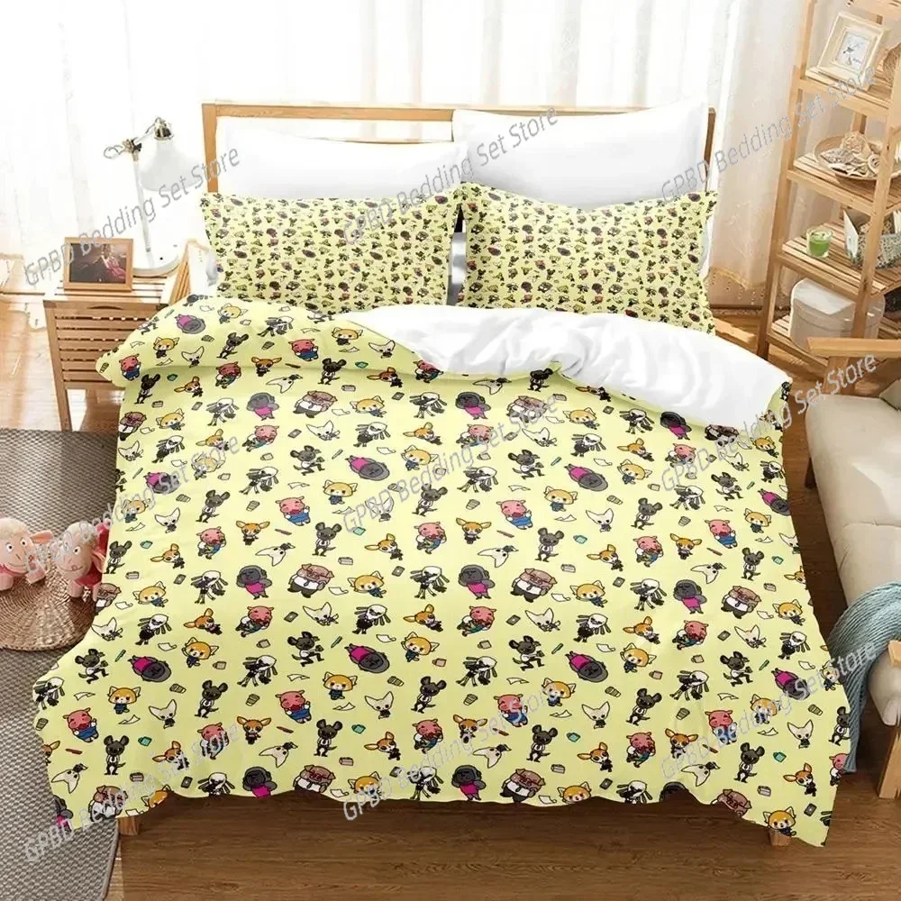 Anime Aggretsukos Bedding Set For Bedroom Soft Modern Bedspreads Comefortable Kids Duvet Cover Quilt Cover And Pillowcase