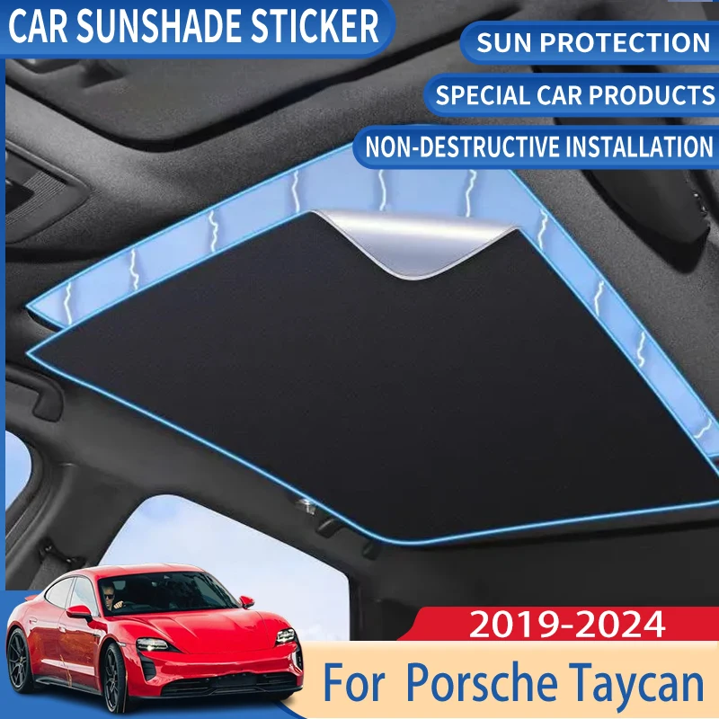 

Солнцезащитный козырек для крыши автомобиля, подходит для Porsche Taycan Type 9J1 2019-2024, с электростатической адсорбцией, для люка, аксессуар для авто.