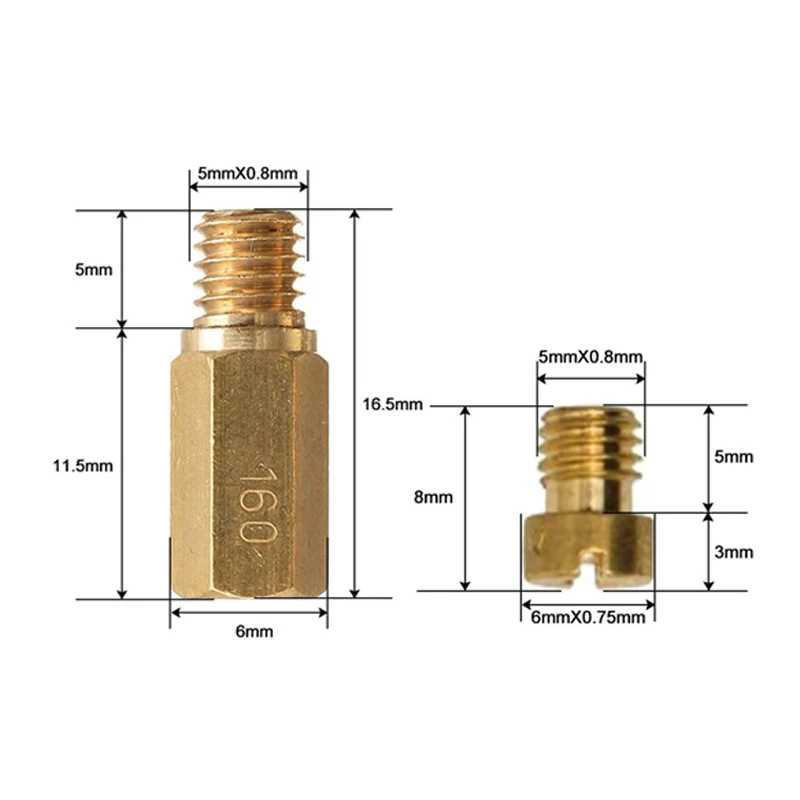 20/30PCS Carburetor Main Jets Slow Pilot Jets Injector Nozzle Set Universal For PWK CVK PE OKO KOSO 125cc 150cc 200cc 250cc GY6