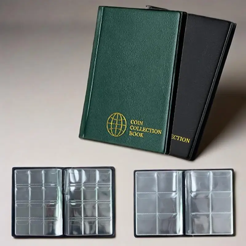 60/120 Pocket Transparent Coin Collection Book Commemorative Coin Positioning Book for Storing Organize Coins Collect Gifts